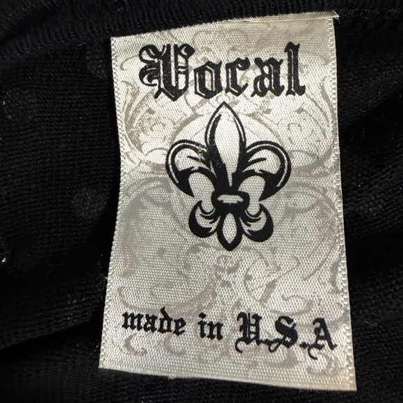 Vocal Black Long Vest with Rhinestone & Metal Studded Design, Size Large - Picture 8 of 9